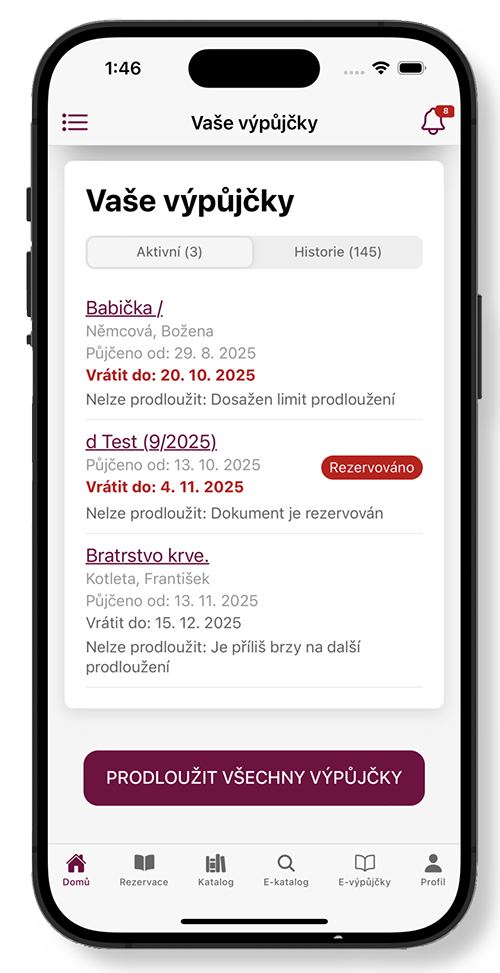Mobilní aplikace Knihovna